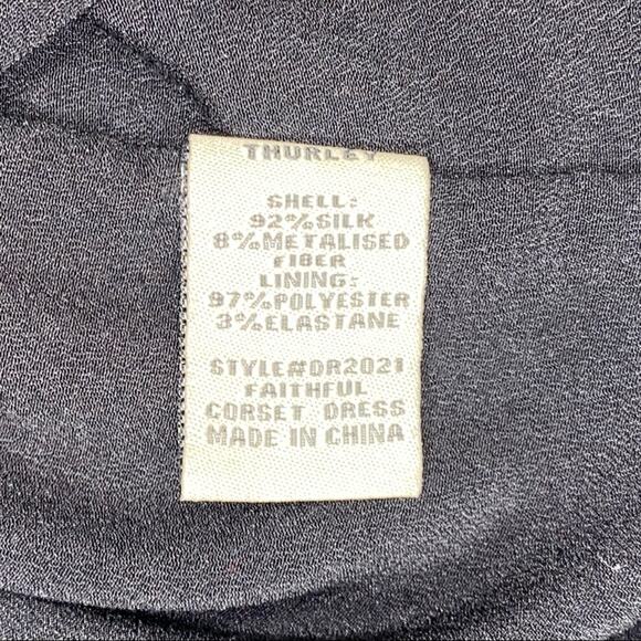 Thurley Faithful Corset Silk Blend Long Sleeve Paisley Print Dress SMALL - Picture 6 of 11